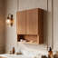 Armoire de salle de bain murale rayée de 26 po avec portes, tablette et compartiment de rangement ouvert au-dessus de la toilette pour la salle de bain, la cuisine et la salle de lavage-1423671504