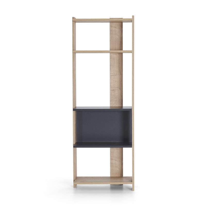 Futral Bookcase, (4 Shelves) 65" H x 17.3" W x 10.6" D