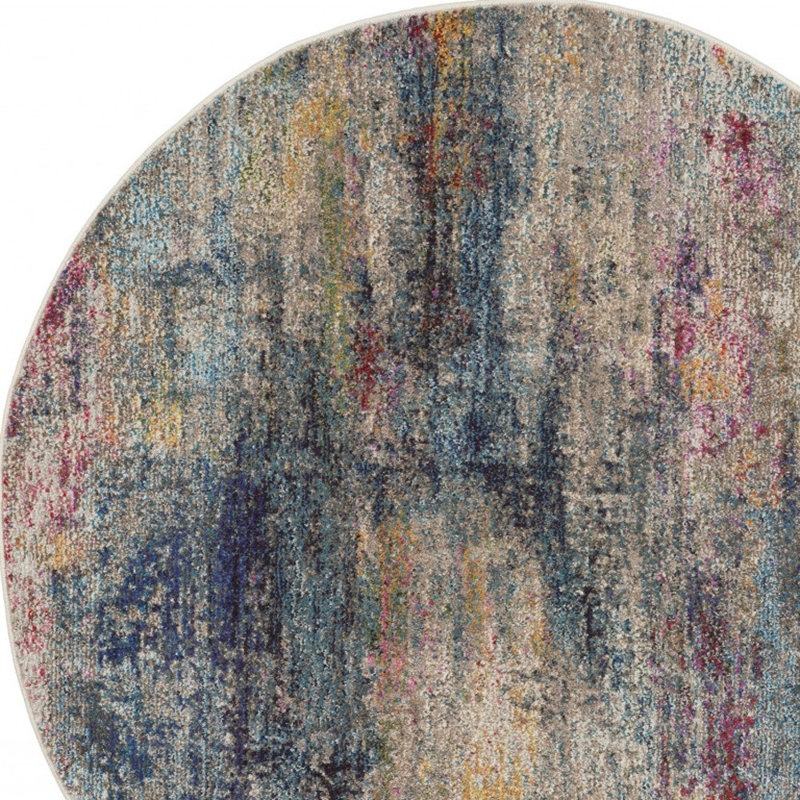 Armelia Abstract Indoor Rug, Round 4'