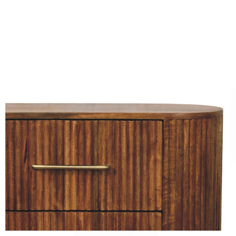 Solid Wood Ridgefront Chest – Amber Oak,6-Drawers
