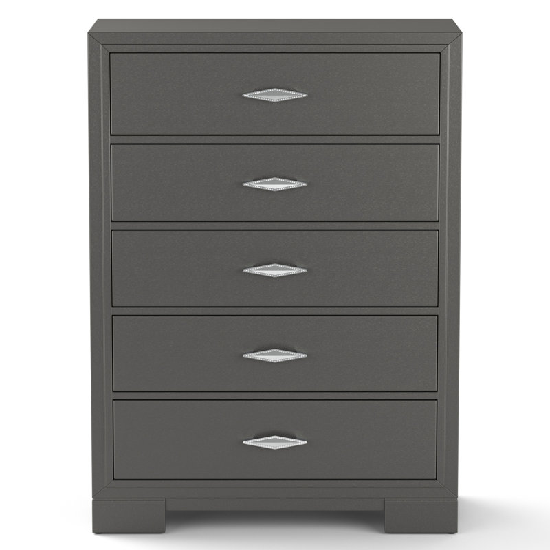 Commode 5 tiroirs en bois Anjelyna