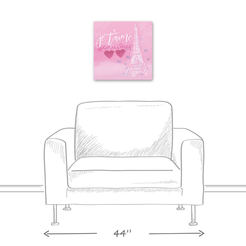 Art sur toile t’aime beaucoup Mapother, H 16 po x l 16 po x P 1,25 po