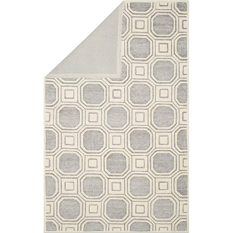 Trakia Hand Tufted Performance Geometric Rug, Rectangle 5' x 8'