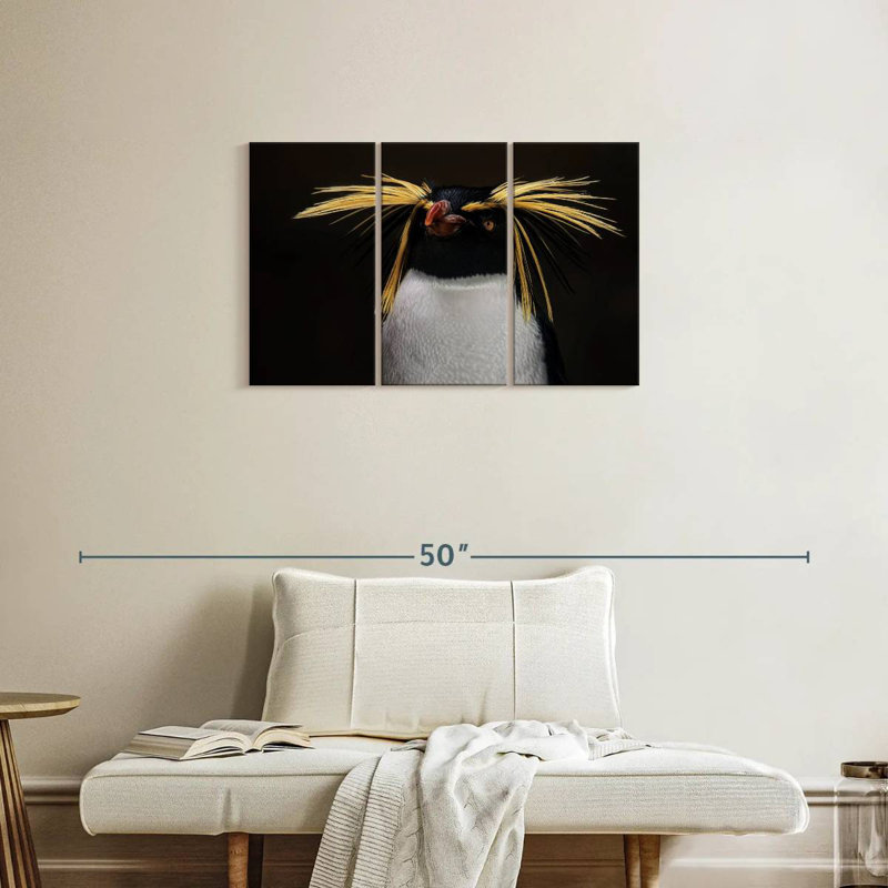 Southern Rockhopper Penguin, 20" H x 33" W