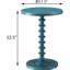 Table d'appoint ronde en bois bleu sarcelle, support de piédestal tourné, conception intemporelle, différentes pièces, espaces restreints, finition pour boissons, piédestal simple, ajoute du style, espace de vie principal, espace efficace, petits espaces-1625050290-1635975498