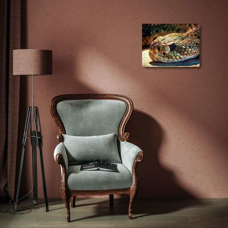 «Latitude Run® Aldridge, Ashley Gallery, art sur toile tendue: couleuvre à losanges, H 15 po x l 18 po