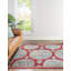 Tapis oriental en polypropylène tissé à la machine en rouge / gris / bleu-635400843