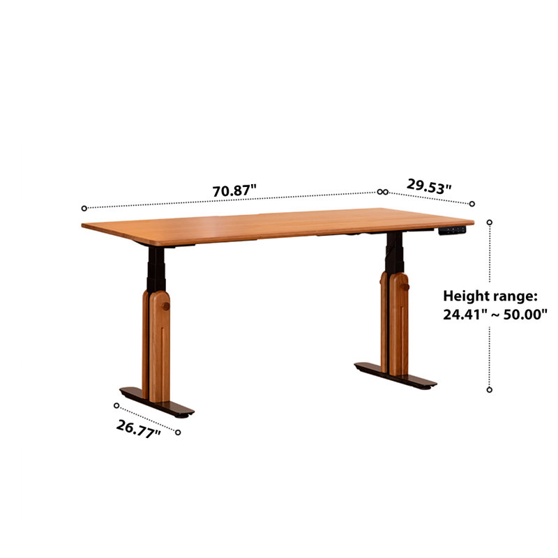 Bureau réglable électrique 70,87 po, 24.41" H x 70.87" W x 29.53" D