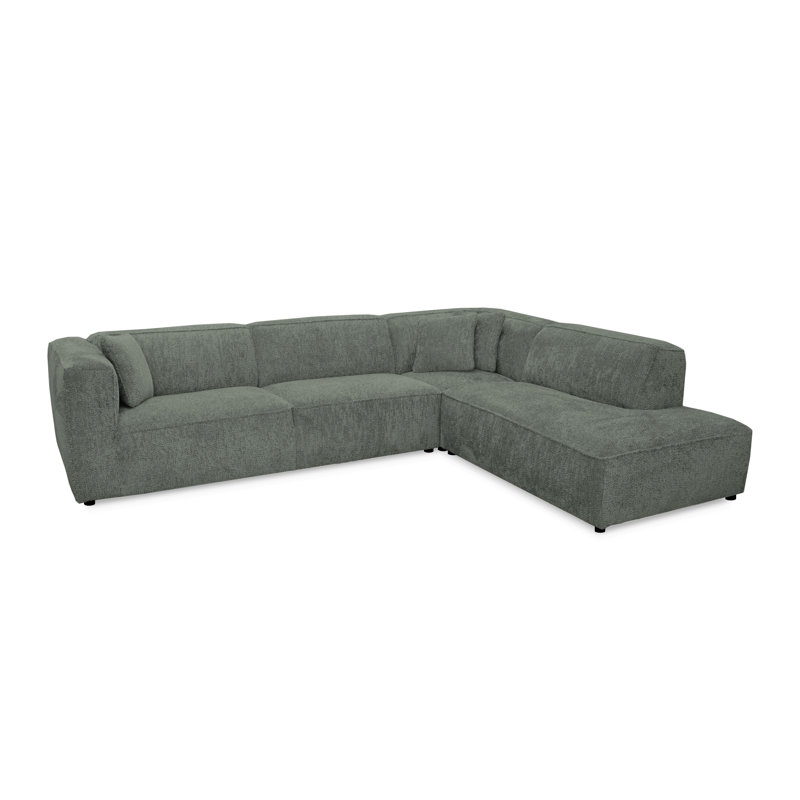 5 Seater Corner Sofa, Green