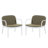 Outdoor PP Club Chair Frame With Cushion, Set Of 2-64283218-64283219