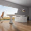 Bureau blanc moderne en bois manufacturé-110048778