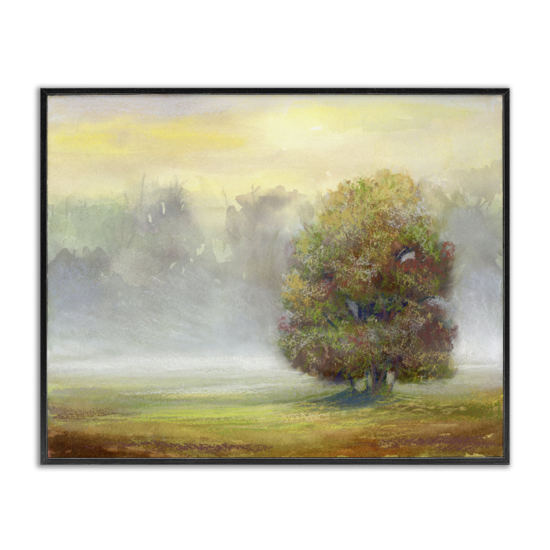 «Dry Brush Tree in Nature», estampe numérique, design par Ashley Davis, H 11 po x l 14 po, Giclée encadrée noir minuit