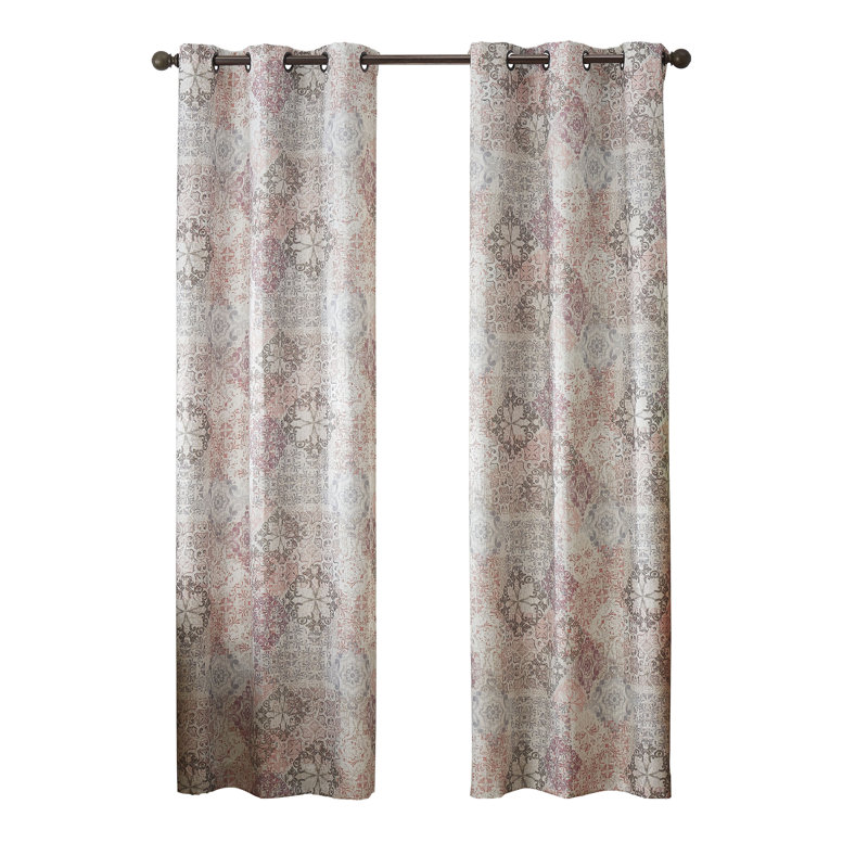 Blue Polyester Blackout Grommet Drapes 40 x 108