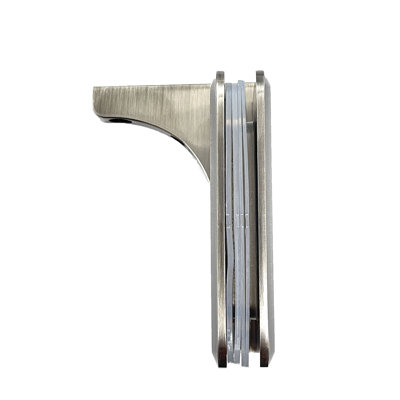  Adjustable Montreal Glass To Wall Mount Pivot Hinge With Reversible "L" Bracket Brushed Pewter