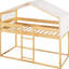 Twin Over Bunk Bed With Tent - Wood Construction Natural Spacious Play Area-766315277