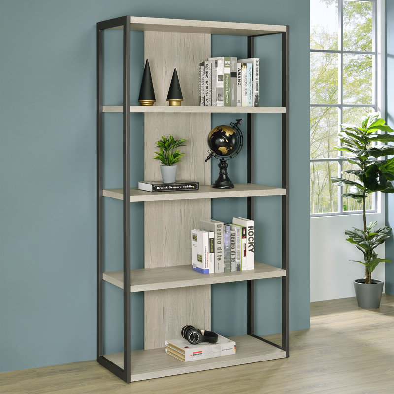 Bibliothèque en bois blanc blanchi à 4 tablettes | Idée de cadeau