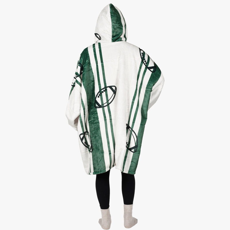 Sweat à capuche surdimensionné à imprimé amusant, Terrain de football blanc