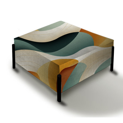 Organic Zen - Abstract Large Square Ottoman