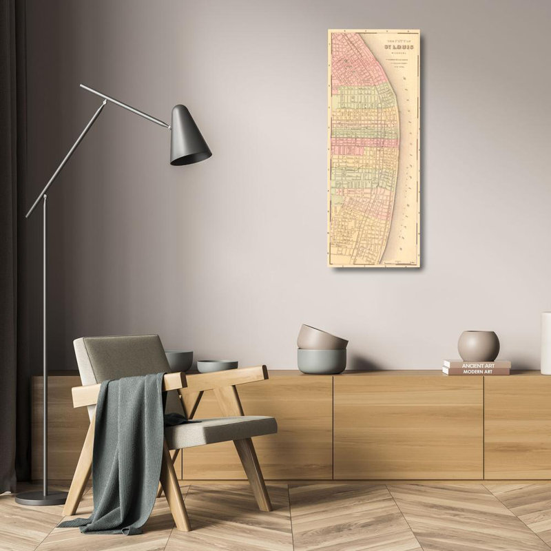 Chicago Street Map, c.1895, 24" H x 9" W