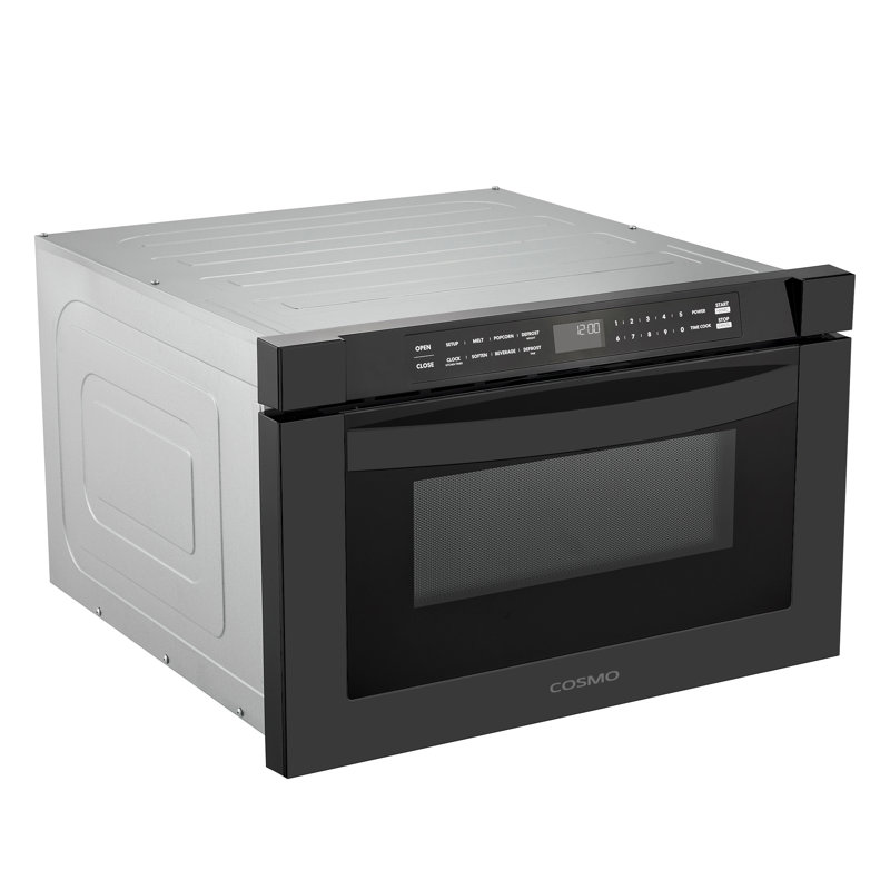 Cosmo 24 In. Haven Collection 1.2 Cu. Ft. Built-in Microwave Drawer, 1000w, Touch Controls, Defrosting Rack In Matte Black