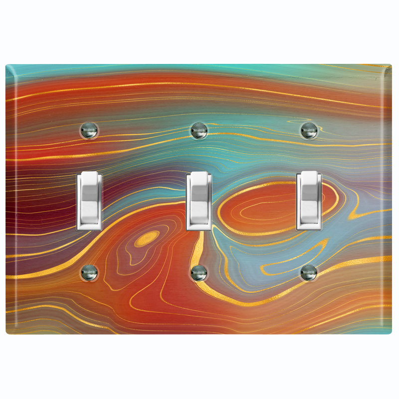 Patterned 3 - Gang Toggle Light Switch Standard Wall Plate