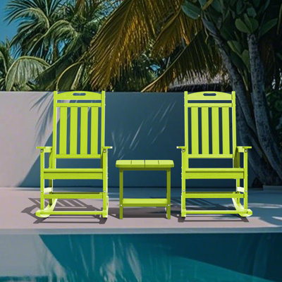 Ensemble de 2 chaises berçantes d'extérieur Hdpe