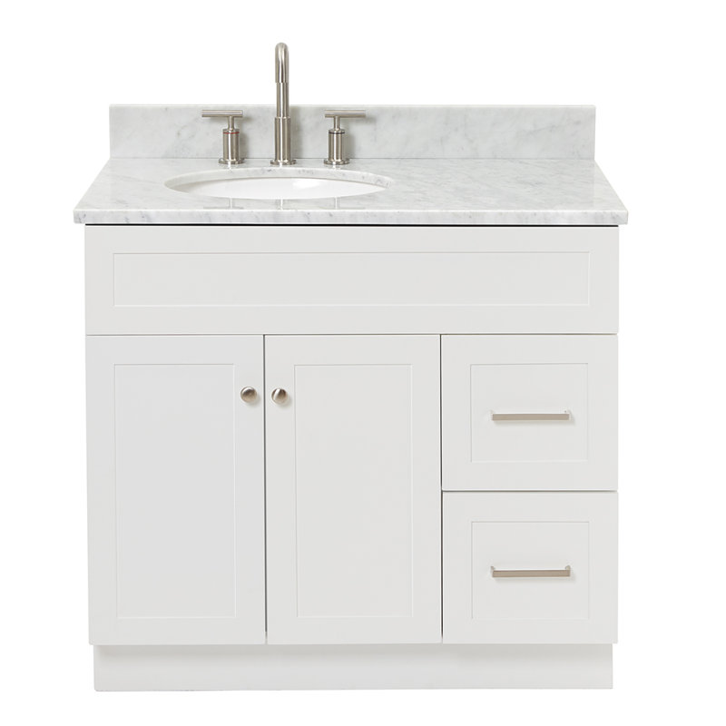 Partham 37" Single Bathroom Vanity Set, White