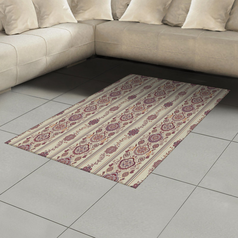 Floral High Density Long Fiber Poly Threads Decorative Area Rug Carpet, Rectangle 4' x 5'8"