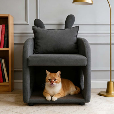 Fauteuil gris foncé avec oreilles de lapin
