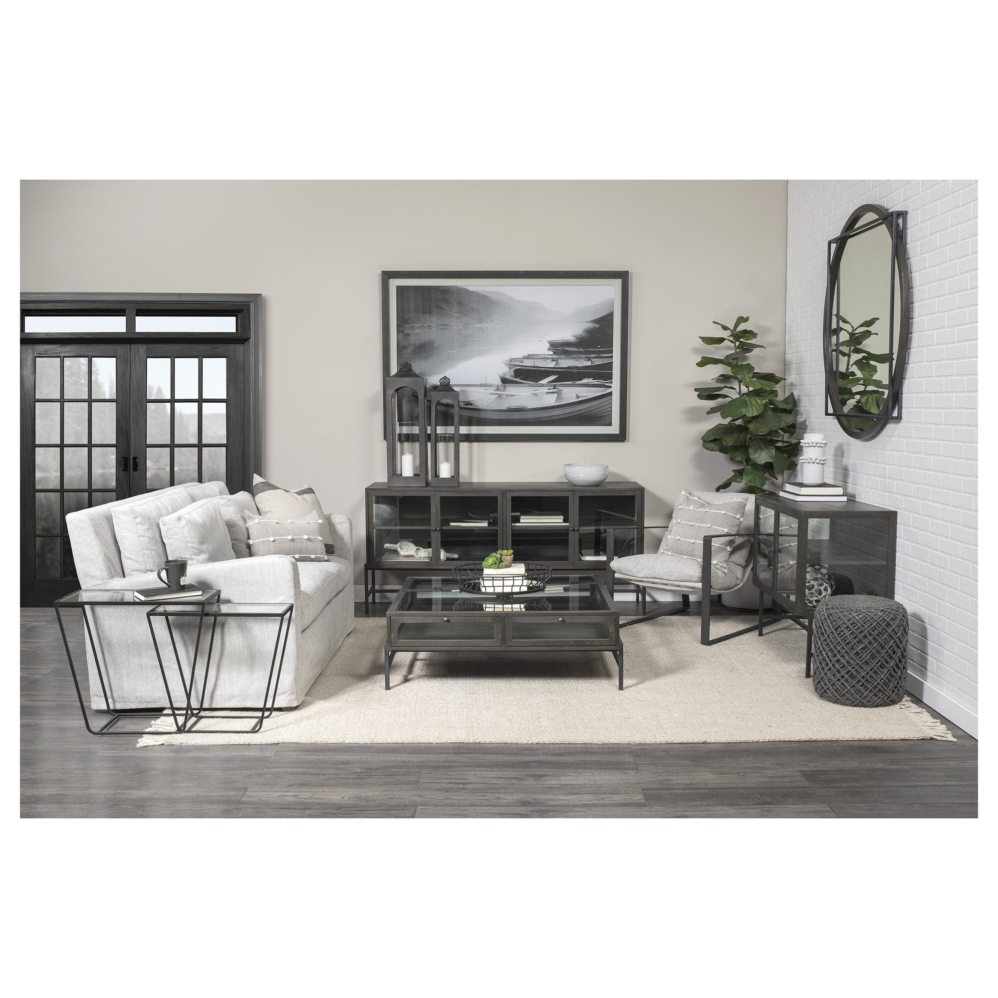 Nessa 69" Slipcovered Loveseat, Frost Gray