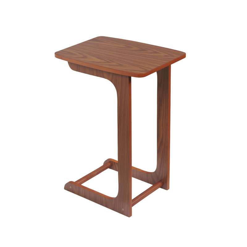 Cafferata C-Shaped Wooden End Table, Oak