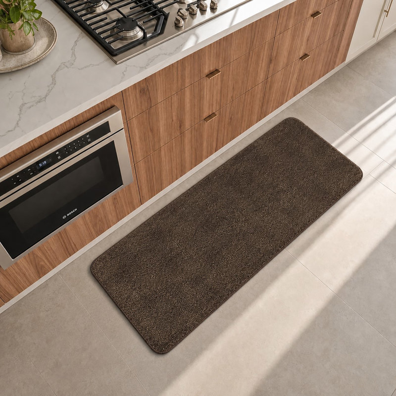 Speckled Kitchen Mat - Ultra Absorbent, Super Soft Comfort, Chocolate/Caramel, Rectangle 1'8" x 4'