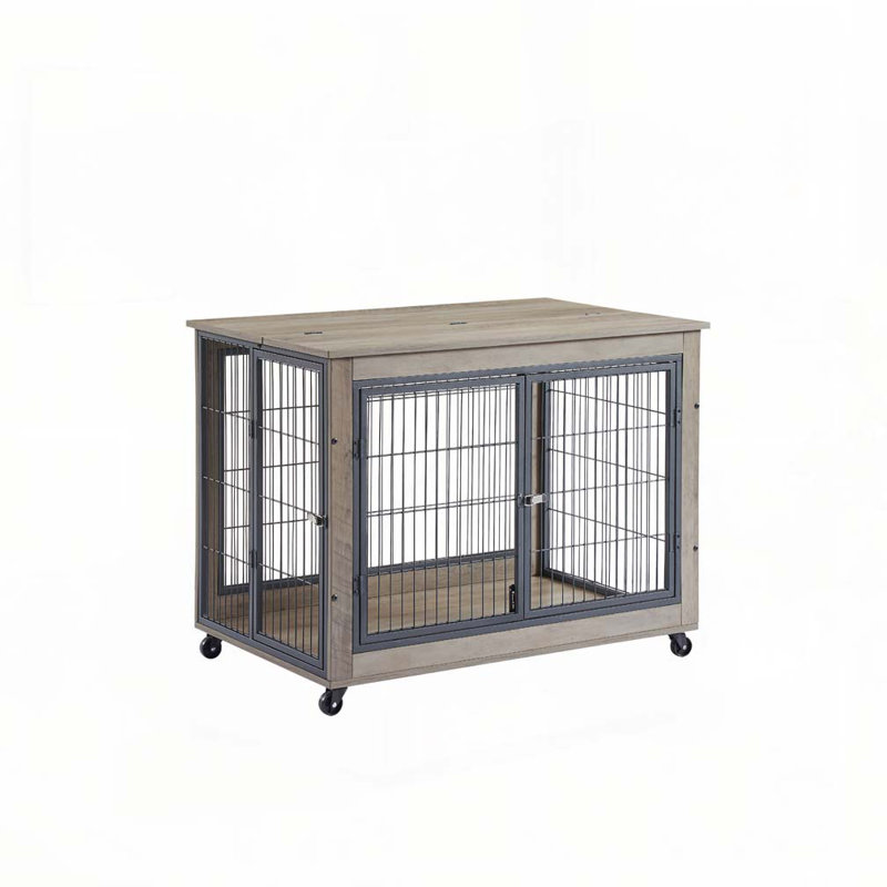 Table d'appoint pour chien sur roulettes avec portes doubles