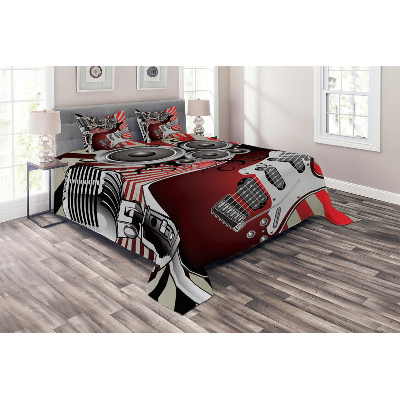 Music Polyester Coverlet, King Bedspread + 2 Shams