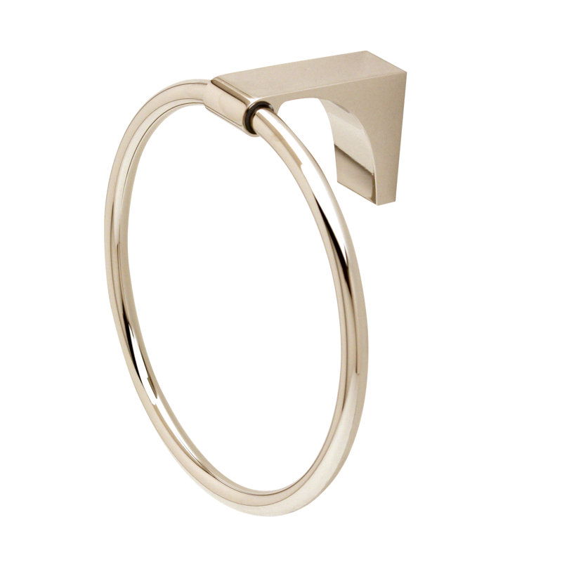Luna Wall Mounted Towel Ring, Polished Nickel