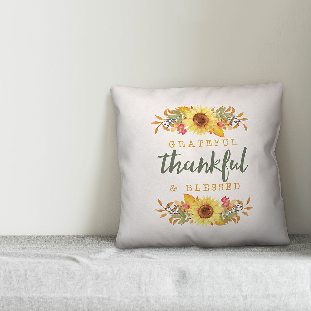  Grateful Thankful & Blessed Throw Pillow Cover Designs Direct Creative Group 