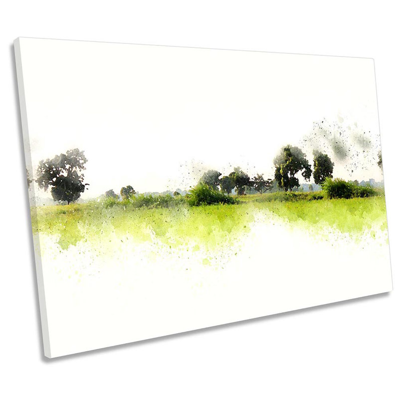 Green Landscape Minimalist - Wrapped Canvas Print, 30.5cm H x 45.7cm W x 2cm D