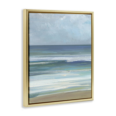 Cadre flottant Calming Beach Wave Visage, design par Sally Swatland