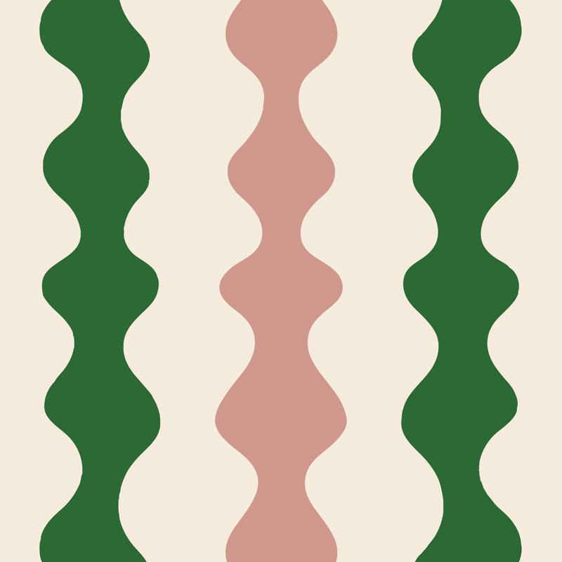 Low Frequency Abstract Wallpaper Panel, Emerald Rouge, Non-Pasted, Faux Grasscloth