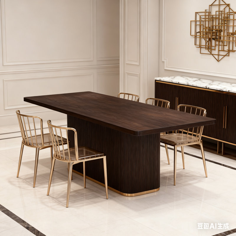 Table de salle à manger 84 ", Marron foncé