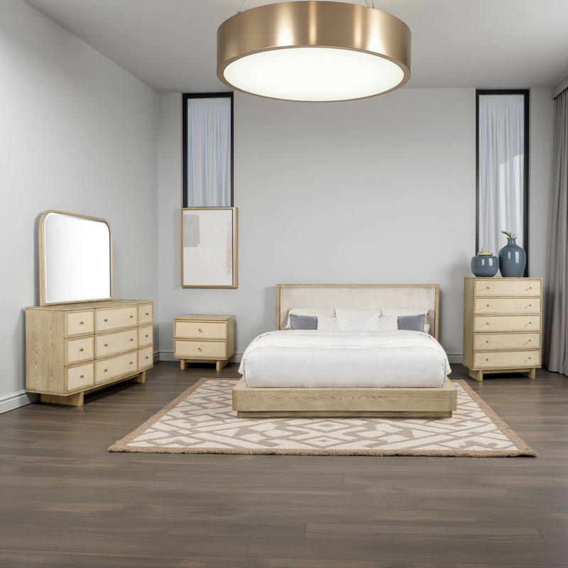 Ensemble de chambre à coucher 5 pièces Lno, Grand lit