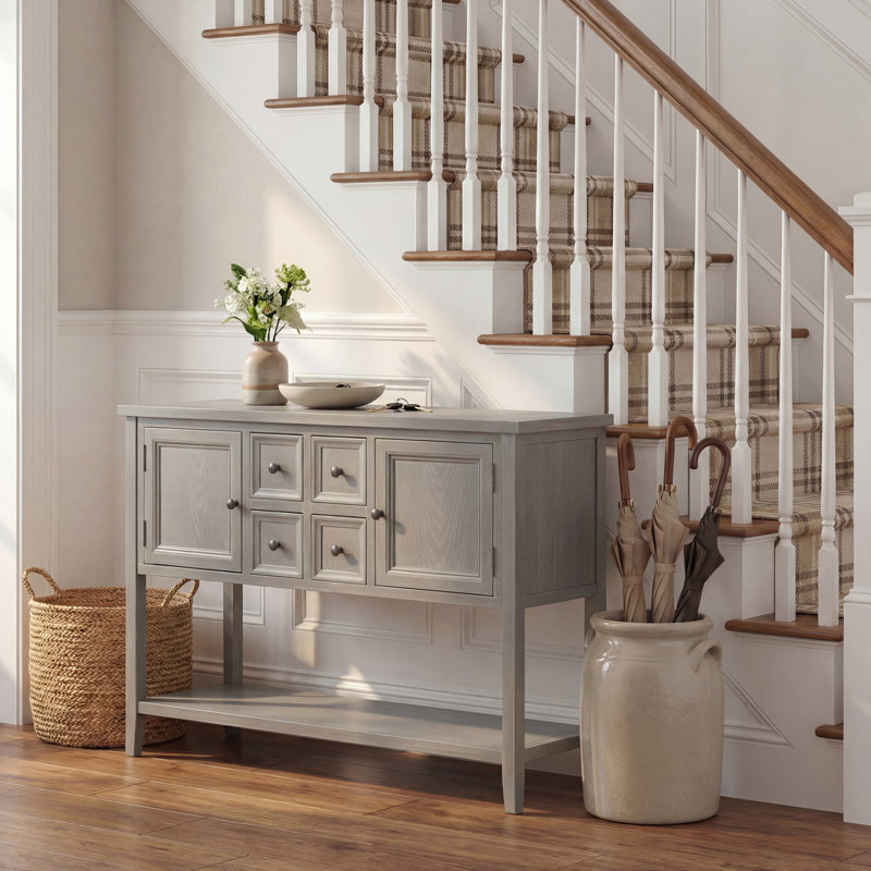 Sadie 45.7'' Solid Wood Console Table, French Gray