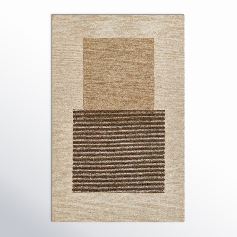 Hand Tufted Wool Abstract Rug, Rectangle 3'6" x 5'6"