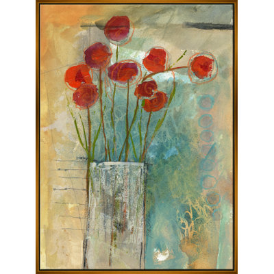 Poppies in Vase Framed Canvas