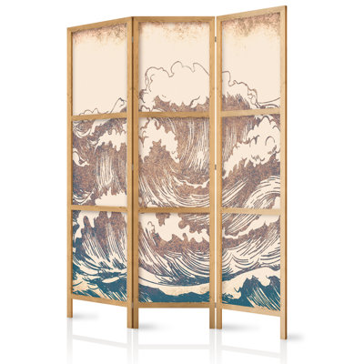 171cm H Solid Wood Folding Room Divider