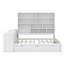 Lit de jour en bois avec trois tiroirs, bureau, tablettes et lumières-136740557