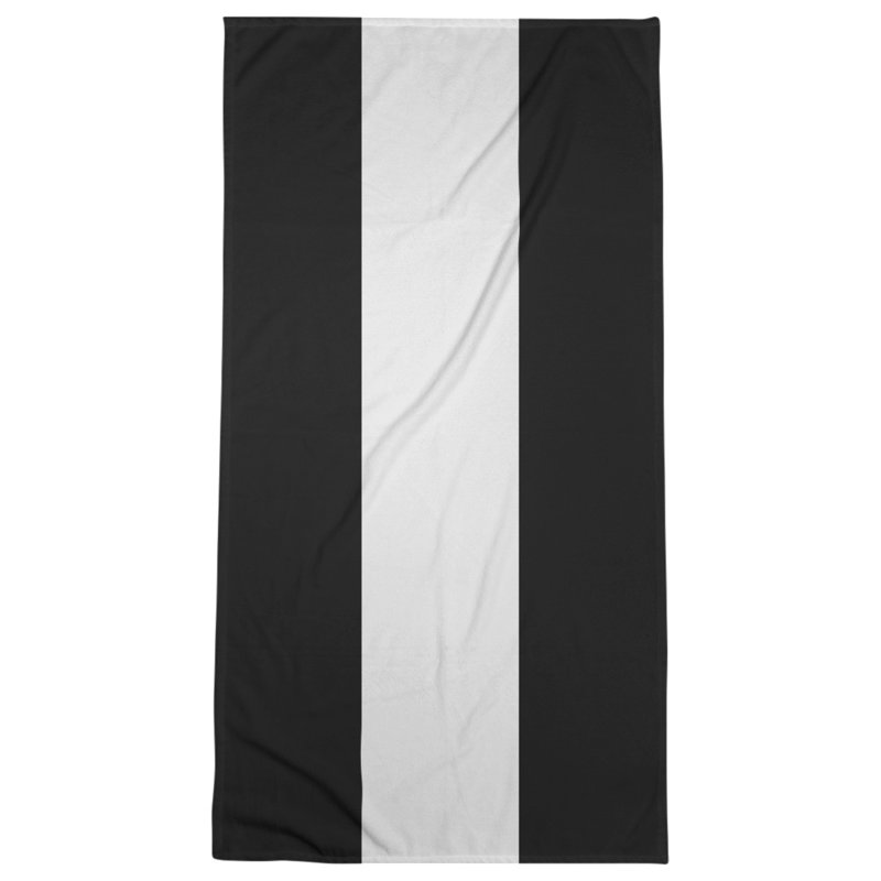 Lightweight Beach Towel, Black/White/Black, Microfiber
