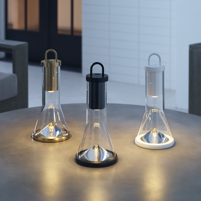 Kandella Accent Rechargeable Table Lamp, Natural Brass