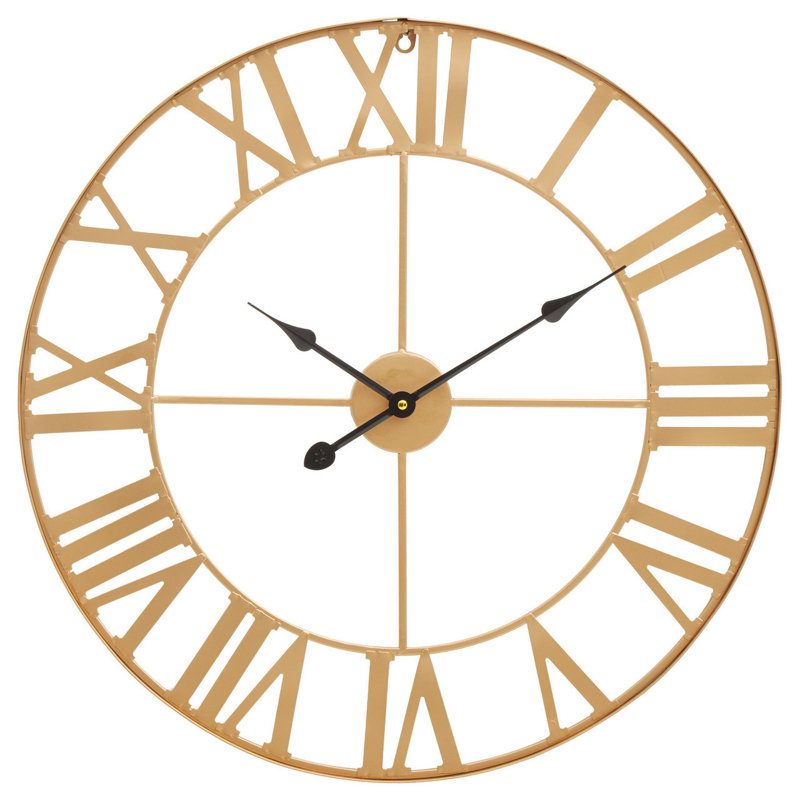 Exline Metal Wall Clock, Gold