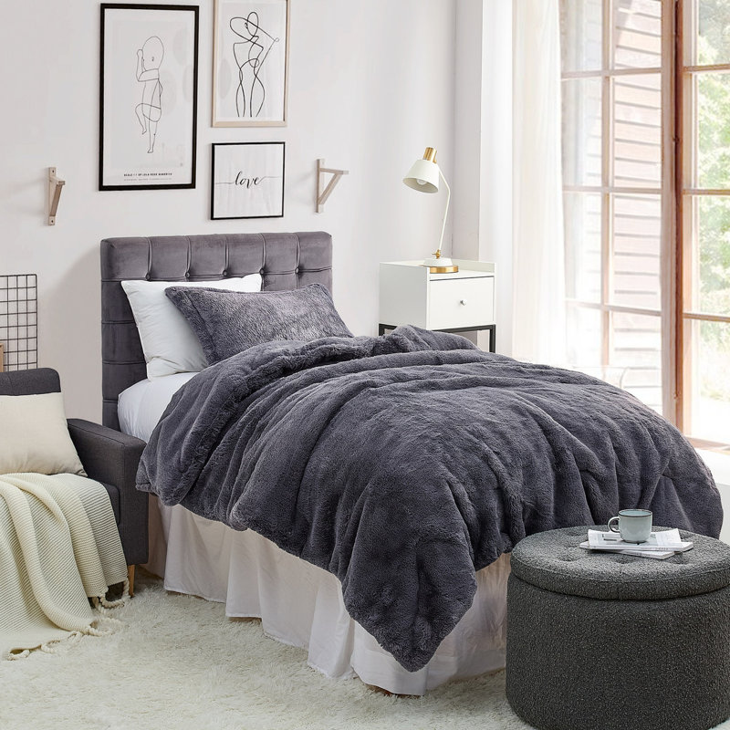  Ensemble d'édredon surdimensionné Coma, Édredon simple extra long + 1 taie décorative st, Gris